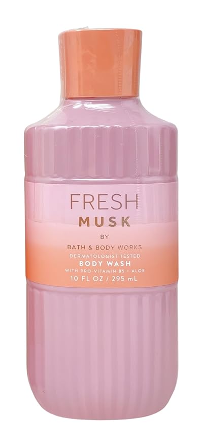 Bath &amp Body Works Fresh Musk Fine Fragrance Mist and Body Wash with a Himalayan Salts Springs Bar Soap