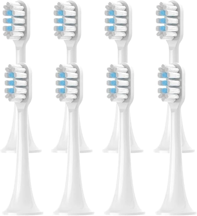4/8/12/16PCS for T501 Replacement Toothbrush Heads Electric Vacuum Soft Bristle Brush(T501 White Blue-8pcs)