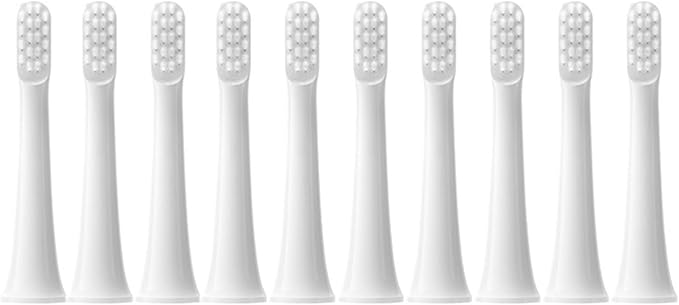 10PCS Replaceable Brush HeadsCompatible for XIAOMI T100 Electric Toothbrush Soft Caps Bristle Vacuum Package Nozzles(10White)