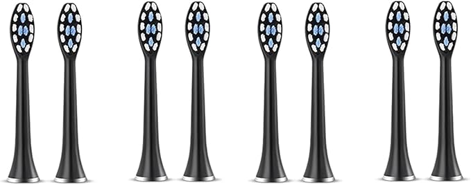 Compatible for SUBORT S7 Brush Heads Electric Toothbrush Accessories Replacement(8 Black Brush Head)