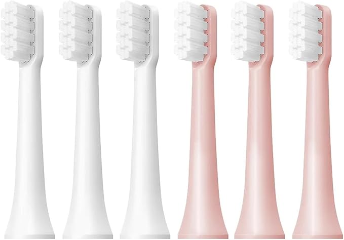 6/12Pcs Replacement Brush Heads Compatible for T100 Mes603 Electric Toothbrush Vacuum Soft Bristle Suitable Nozzles(T100-WH3 PK3)