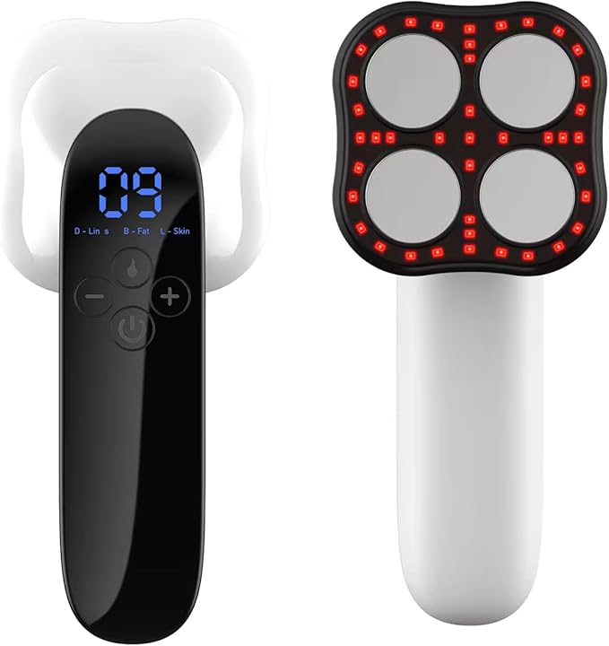 Cellulite Massager - Handheld Body Sculptor for Belly Waist Arms Legs Butt - 3 Modes and 10 Adjustable Intensities Silver