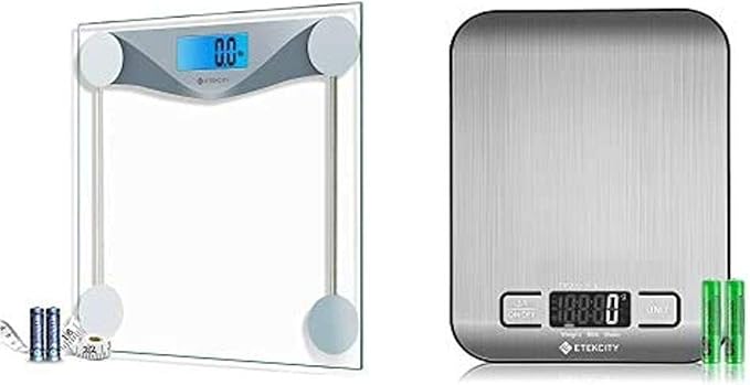 Etekcity Scale Digital Weight and Body Fat Smart Bathroom Fitbit Scale Bluetooth for Weight Loss 400lbs
