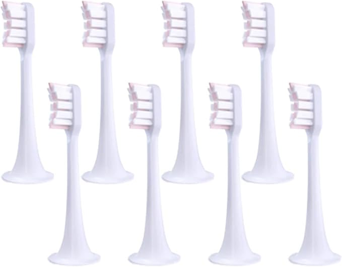 8PCS Compatible for XIAOMI MIJIA T300/500 Replacement Brush Heads Sonic Electric Toothbrush Vacuum Soft Bristle Suitable Nozzles(8pcs Pink)