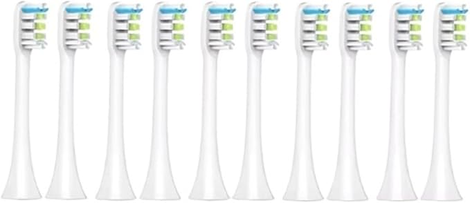 10pcs Replacement Toothbrush HeadCompatible for Xiaomi Soocas Electric Sonic Individual Packing Soft Bristle Brush(10PCS White)