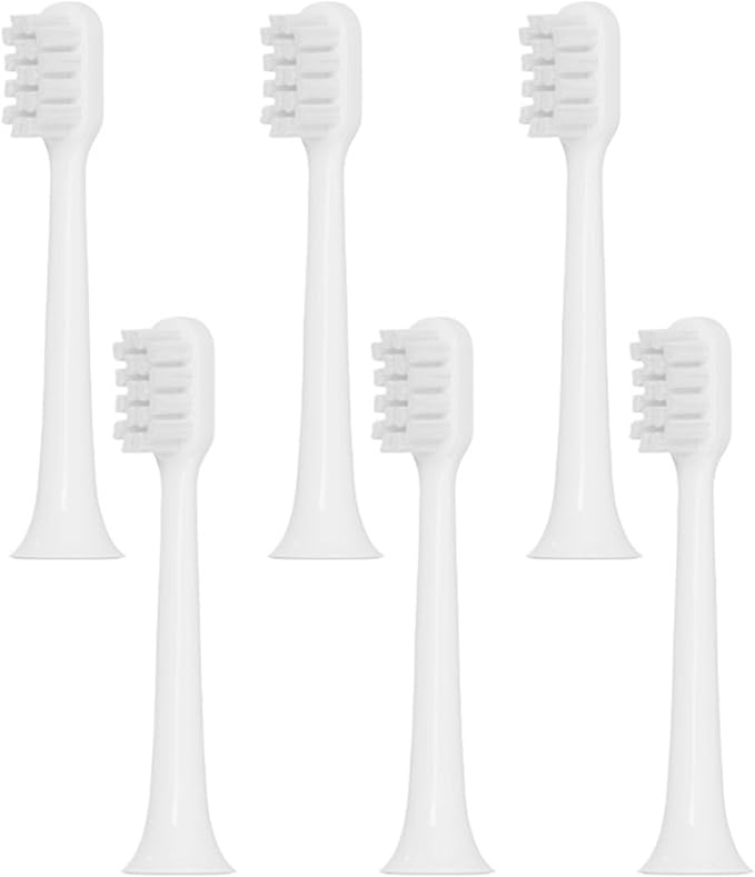 Replacement Toothbrush Heads Compatible for T200/T200C(White gray-6pcs)
