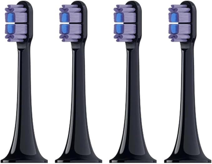 4/8/12/16PCS Compatible for XIAOMI MIJIA T700 Replacement Toothbrush Heads Sonic Electric Vacuum DuPon Soft Bristle Brush(Black purple-4pcs)