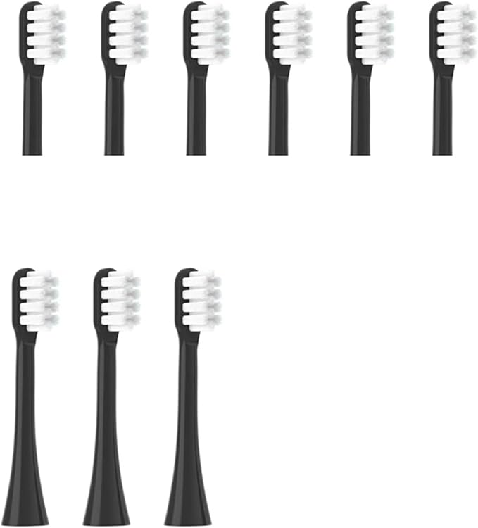 Replacement Toothbrush HeadsCompatibility for SOOCAS X3S/X3U/X5 Sonic Electric Tooth Brush Nozzles with Vacuum Packaging(9-blacksoft)