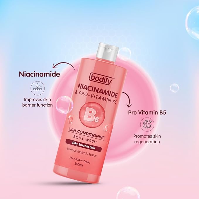 Niacinamide &amp Pro-Vitamin B5 Skin Conditioning Body Wash 250 Ml | Silky Smooth Skin | Paraben Free | All Skin Types