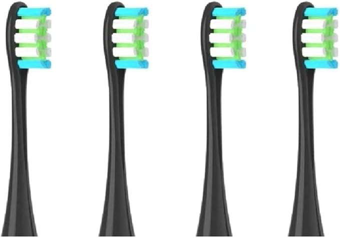 Compatible for Oclean X/X PRO/ Z1/ F1/ One/Air 2 /SE Sonic Electric Toothbrush Replacement Brush Heads Soft Bristle Nozzles Head(4 Black)