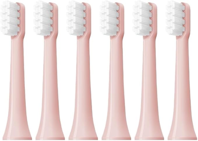 Adaptive Electric Toothbrush Head Compatible for MijiaSonic T100 Replacement Brush Head MES603 Soft Bristle Universal(T100-PK-6Pcs)