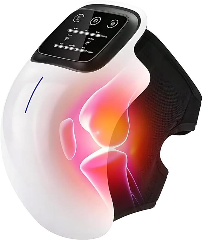 Cordless Knee Massager – Knee Massager with Heat Vibration for Pain Relief Electric Heated Knee Brace with 3 Heat Levels and 3 Massage Mode for Arthritis Injury &amp Recovery Gift for Men Woman