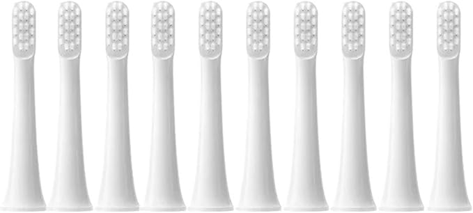 10PCS Compatible for MIJIA T100 Replacement Brush Heads Sonic Toothbrush Vacuum Soft Bristle Suitable Nozzles(10White)