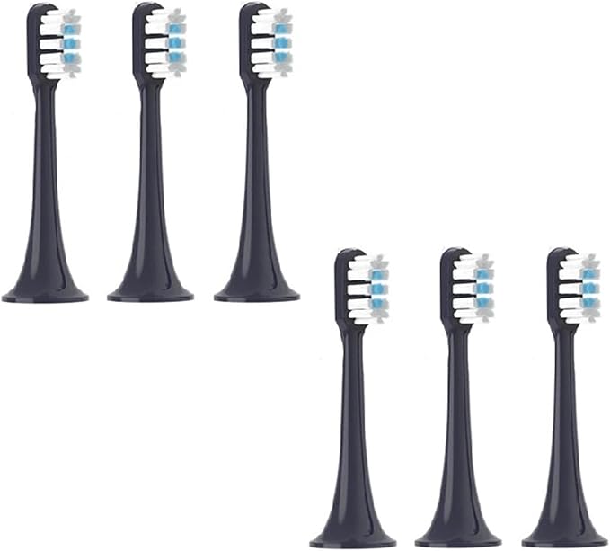 Replaceable Brush HeadsCompatible for XIAOMI MIJIA T301 T302 Soft Clean Bristle White Blue Nozzles(6 Blue)
