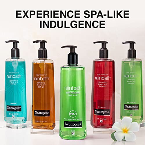 Neutrogena Rainbath Renewing Shower And Bath Gel Moisturizing Body Wash and Shaving Gel with Clean Rinsing Lather Pear &amp Green Tea Scent 16 fl. oz