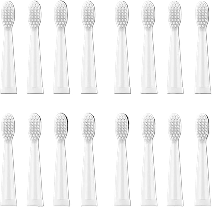 16pcs Replacement Brush Heads Toothbrush Soft Head Tips Deep Clean Compatible for Man and Woman Adults J110 / J209(16pcs White Head)