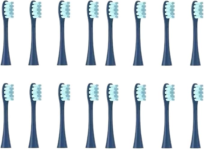 Replacement Brush HeadsCompatible for Oclean X/X PRO/Air 2 /SE / Z1/ F1/ OneDuPont Deep Cleaning Nozzles Sonic Soft Vacuum Bristle Heads(16pcs Dark Blue)
