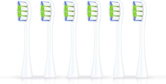 6 Pcs Replacement Brush Heads Compatible for Oclean Flow/X PRO Elite/X /F1/Z1/One/ Air2 Sonic Electric Toothbrush Nozzles(6 pcs White)