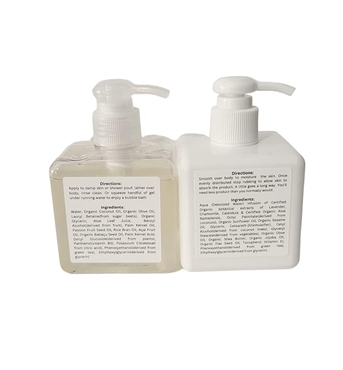 Cuban Tobacco Organic Body Wash &amp Body Crème Set (8 Oz Body Wash &amp Crème Bottles)