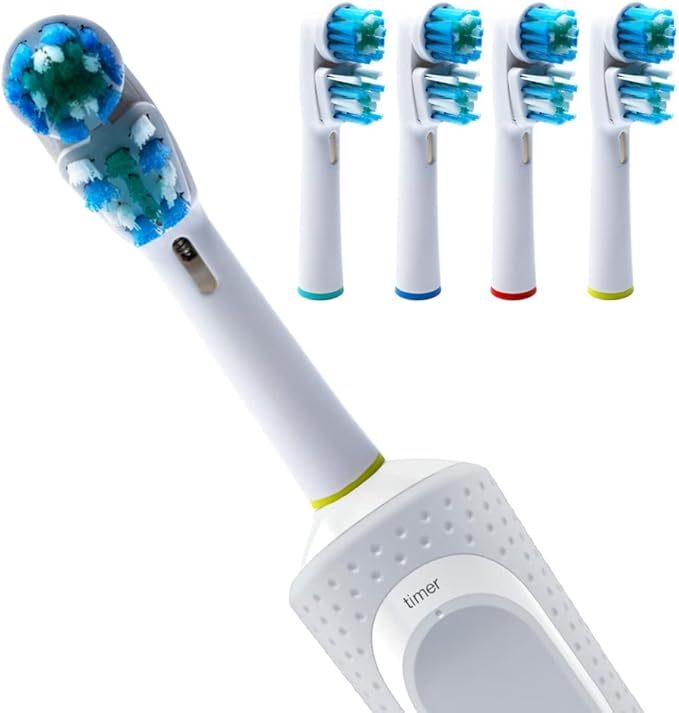Double Clean Brush Heads Compatible with Braun Oral-B Dual Clean Electric Toothbrush - Pack of 16