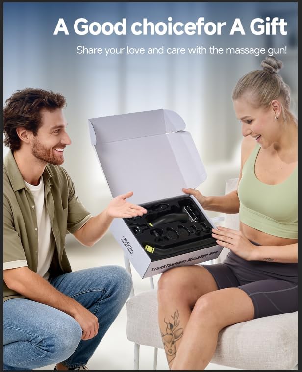 Dual Head Massage Gun Deep Tissue 3-in-1 Back Massager with Detachable Extension Handle for Hard-to-Reach Areas Gym &amp Home Use for Men and WomenFSA-HSA Eligible