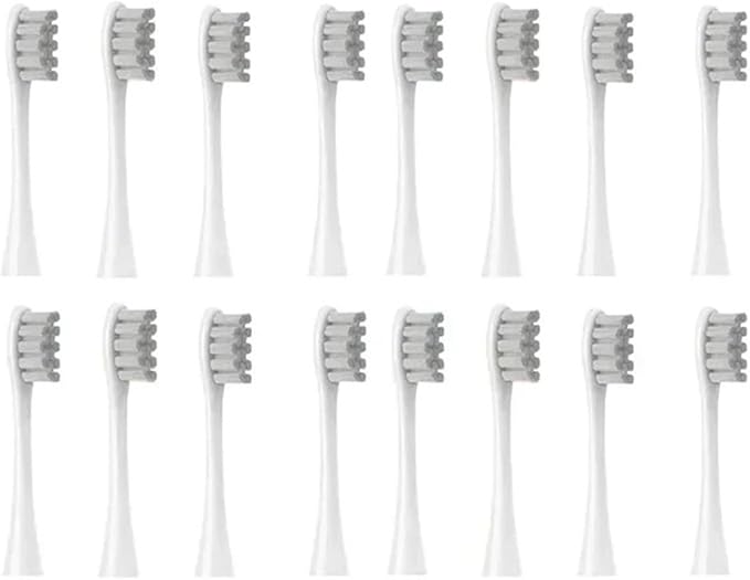 Replacement Brush HeadsCompatible for Oclean X/X PRO/Air 2 /SE / Z1/ F1/ OneDuPont Deep Cleaning Nozzles Sonic Soft(16pcs Grey)