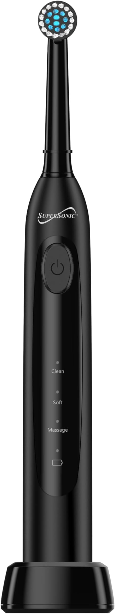 Supersonic TB-1000 Sonic Zoom+ Advanced Rotating Electric Toothbrush | 8800 OPM | Wireless Charging | 3 Cleaning Modes | 6 Brush Heads | Auto Timer | Travel Case | Black