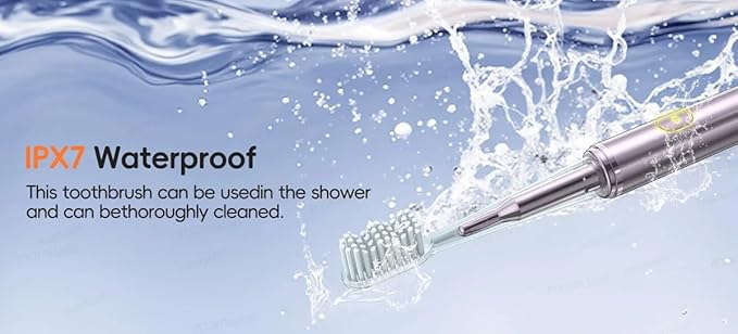 Electric Toothbrush for Adults Rechargeable Cordless Power Toothbrush with 3 Modes 4 Brush Heads 2-Min Timer Electric Tooth Brush Adult Purple or Silver (Purple)