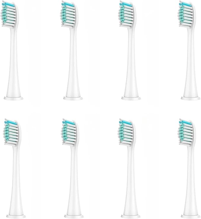 8Pcs Replacement Brush HeadsCompatible for Philips HX3/HX6/HX9 Series Electric Toothbrush Heads HX6064(8Pcs White)
