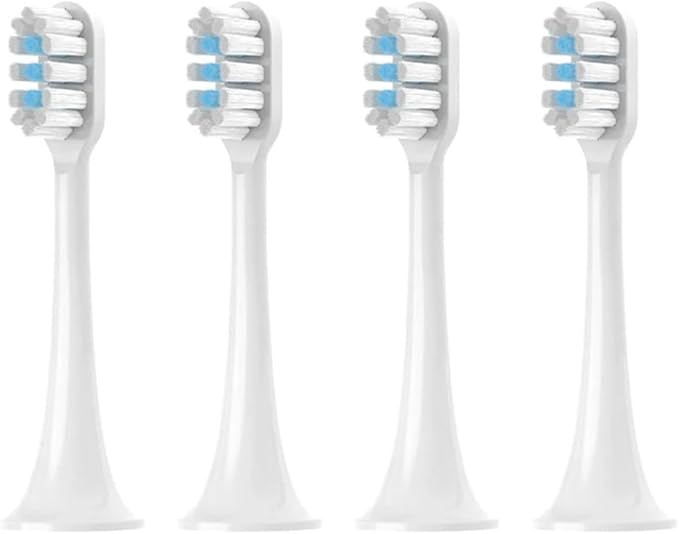4/8/12/16PCS Compatible for MIJIA T302 Replacement Toothbrush Heads Sonic Electric Vacuum DuPon Soft Bristle Brush(T302 White Blue-4pcs)