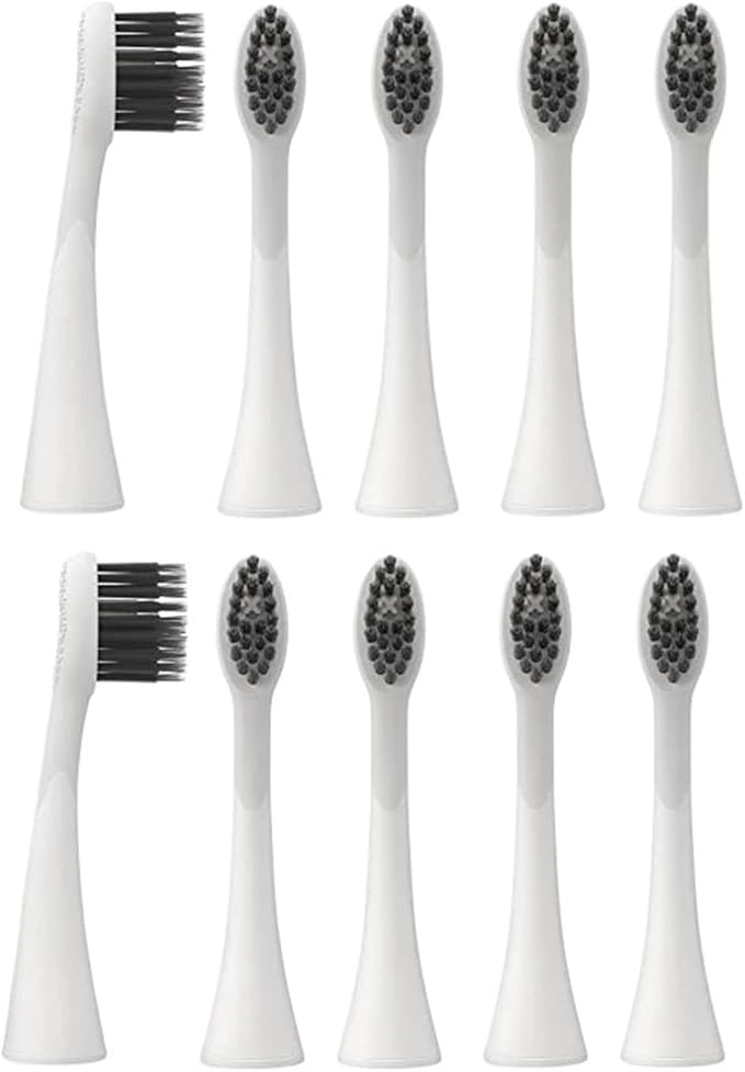 20pcs Replacement Brush HeadsCompatible for Burst Pro Electric Toothbrush Soft Charcoal Bristles Refill with Dust Cover Cap(20pcs White)