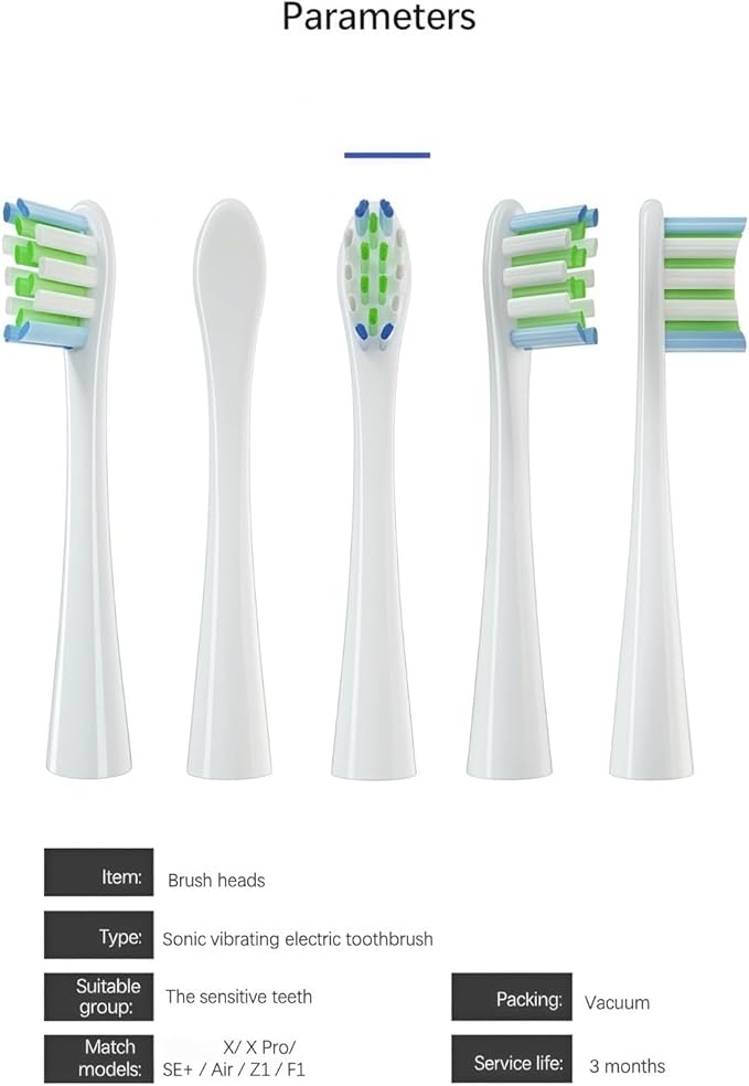 Replacement Brush Head Compatible with Oclean X/X Pro/SE+/ Air / Z1 / F1 / One Electric Toothbrush Soft Bristle Brushes Replaceable Head Fit Sonic(10 White 10 Black)