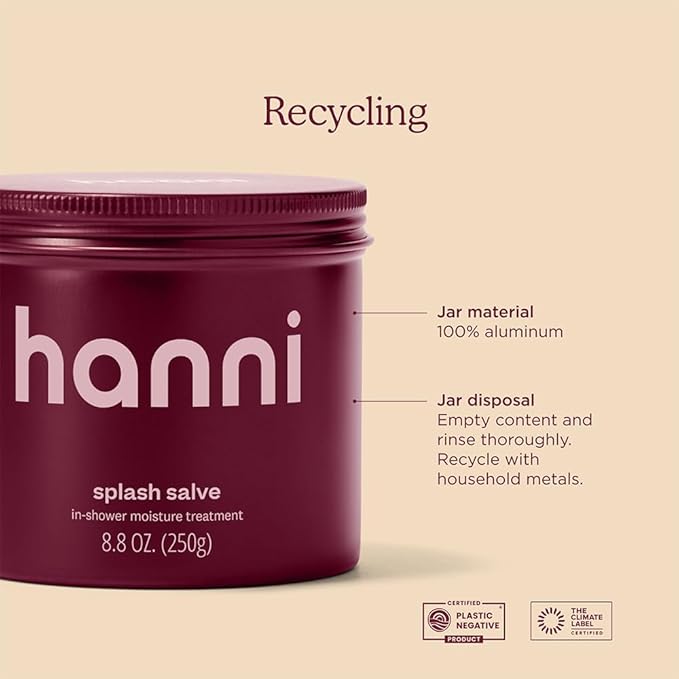 HANNI Splash Salve Body Mask In-Shower Moisturizer with Coconut Jojoba Shea Butter &amp Glycerin Deep Conditioning for All Skin Types 250 mL / 8.8 oz (Pack of 2)