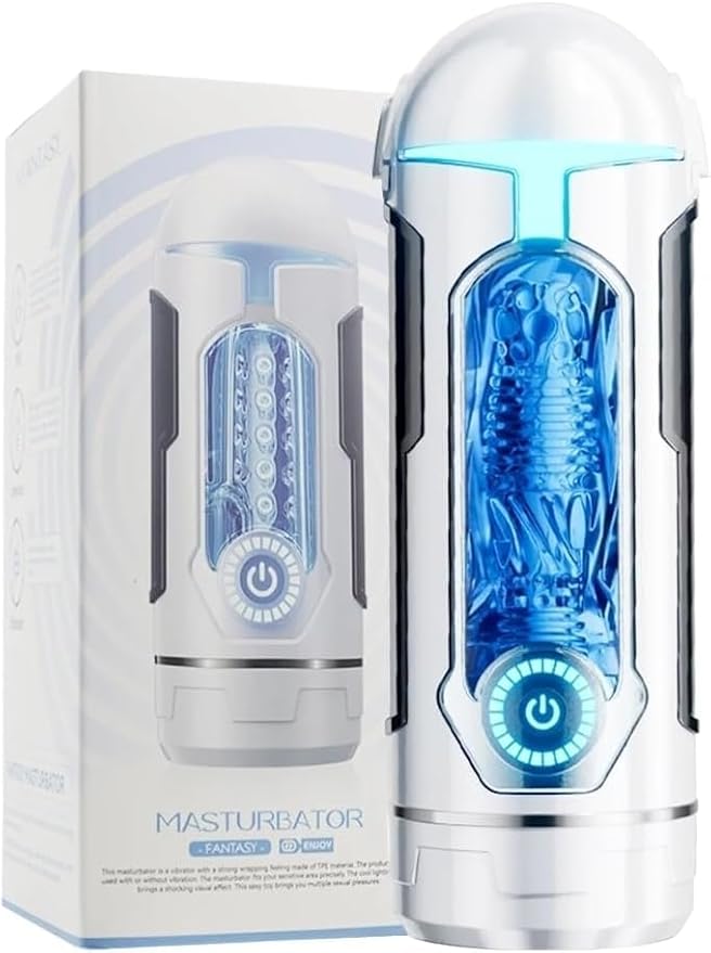 Male Masterburbatar Hands Free with 10 Vibration Sucking Massagers Modes Automatic Male Mastusbafor Tight Sleeve Hoodies Pussy Pocket Silicone Electric Massager Machine PW101446 (Grey)