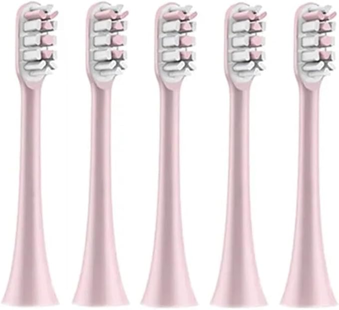 Compatible for Xiaomi SOOCAS Sonic Electric Toothbrush Replacement Brush Heads Compatible with X3 X5 X3U X1 V1 V2 with Anti-Dust Caps(5pcs Pink)