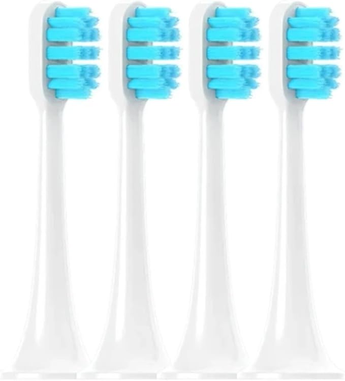 Replacement Brush HeadsCompatible for xiaomi T300/T500/T700 Sonic Electric Toothbrush Soft Bristle Nozzles with Caps Sealed Package(4Blue)