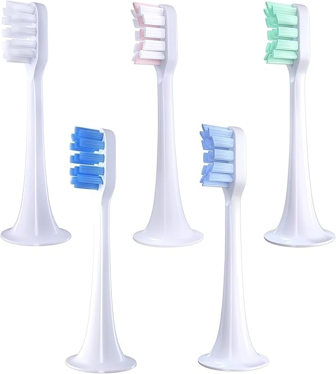 Replacement Brush Heads Compatible with Mijia T300/T500 Replacement Electric Toothbrush Heads Nozzles Clean Protect Soft Bristle(10pcs Green)