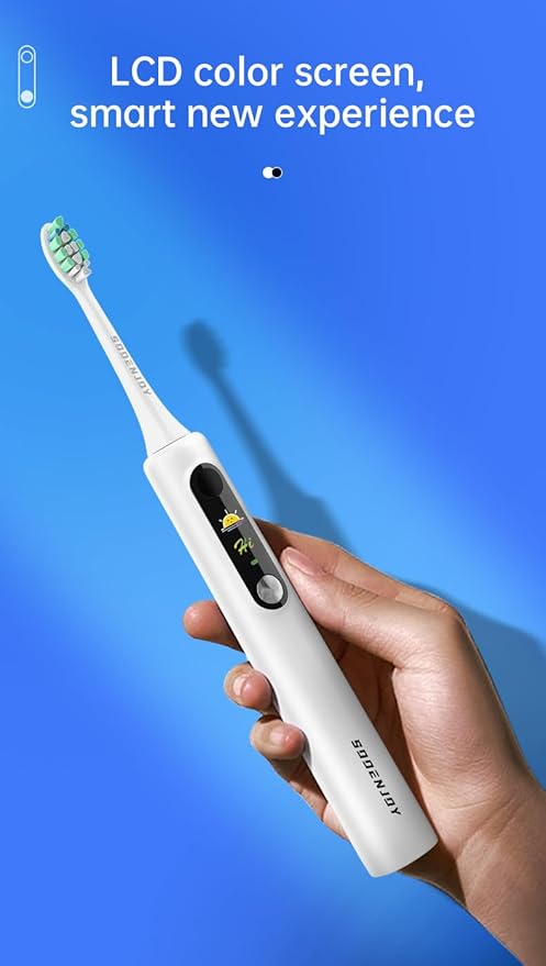 NB-1 LCD Screen Electirc Toothbrush5 Modes 5 intensities &amp DIY ModeRechargeable Sonic Electric Power Toothbrush for AdultWhite