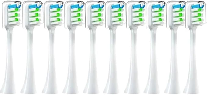 10pcs Replacement Brush HeadsCompatible for SOOCAS X3 X5 V1 X3U Soft Bristle Electric Toothbrush Sealed Packed(10pcs White)