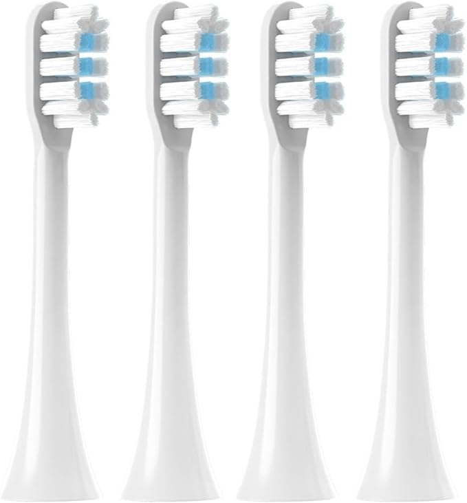 Replacement Toothbrush HeadsCompatible for Mijia T301/T302/T501C Electric(4 pcs White)