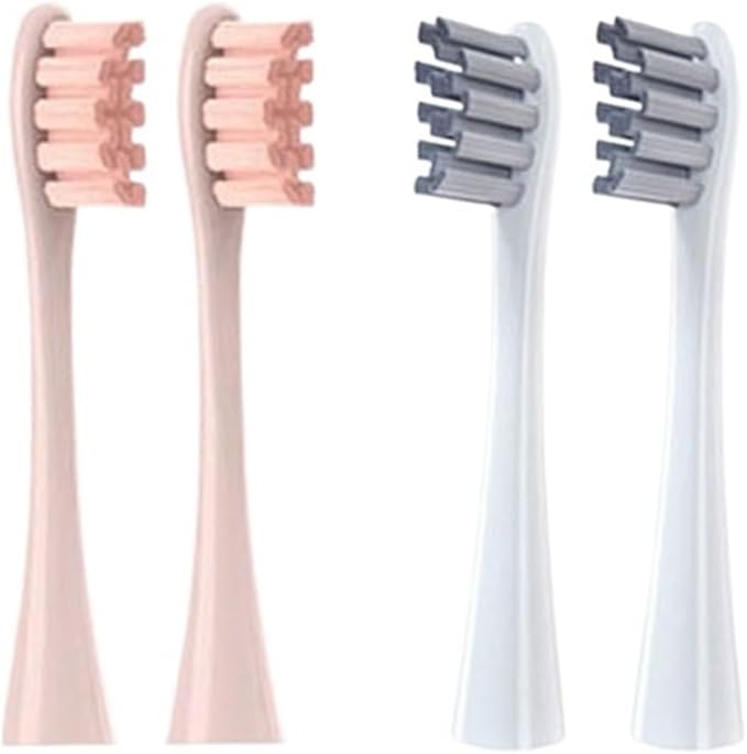 Replaceable Brush HeadsCompatible for X/X PRO/ Z1/ F1/ One/Air 2 /SE Electric Toothbrush Nozzles Vacuum Package(2pink2gray)