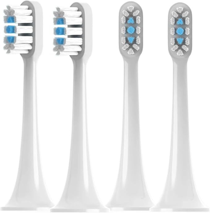 16pcs Replacement Brush HeadsCompatible for T300/T500/T700 Toothbrush Soft Bristle Nozzles with Caps(White B)
