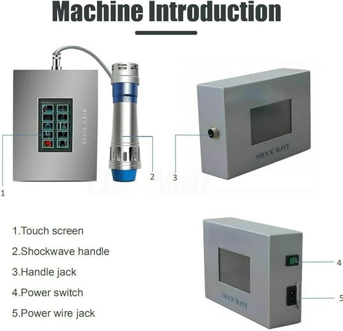 Electric Shockwave Therapy Machine for Joint Muscle Pain Focused Shock Wave Machine with Touchscreen Extracorporeal Shock Wave Device for Relieve Elbow Foot Knee Back Aches Home Use