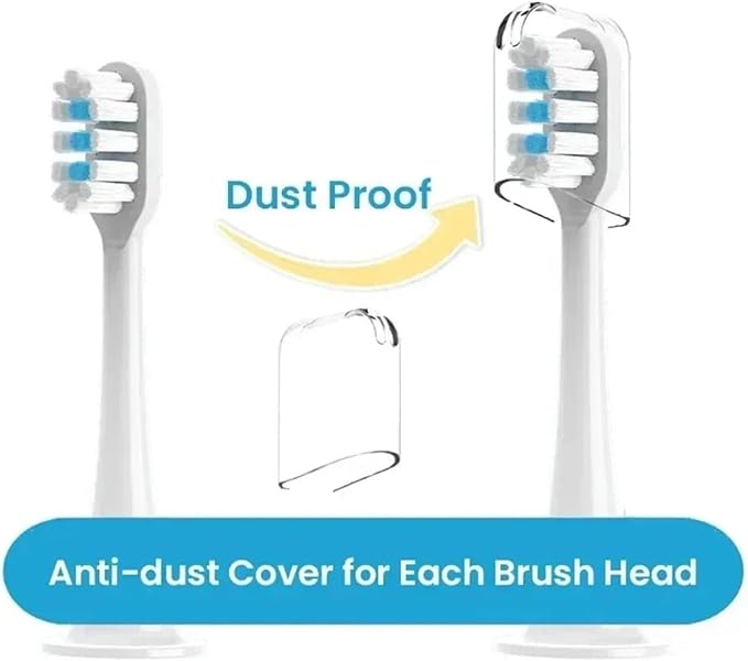 Replacement Toothbrush HeadsCompatible for MIJIA T301/T302/T501 Sonic Electric Tooth Brush Bristle Nozzles with Vacuum Packaging(5 White 5 Blue)