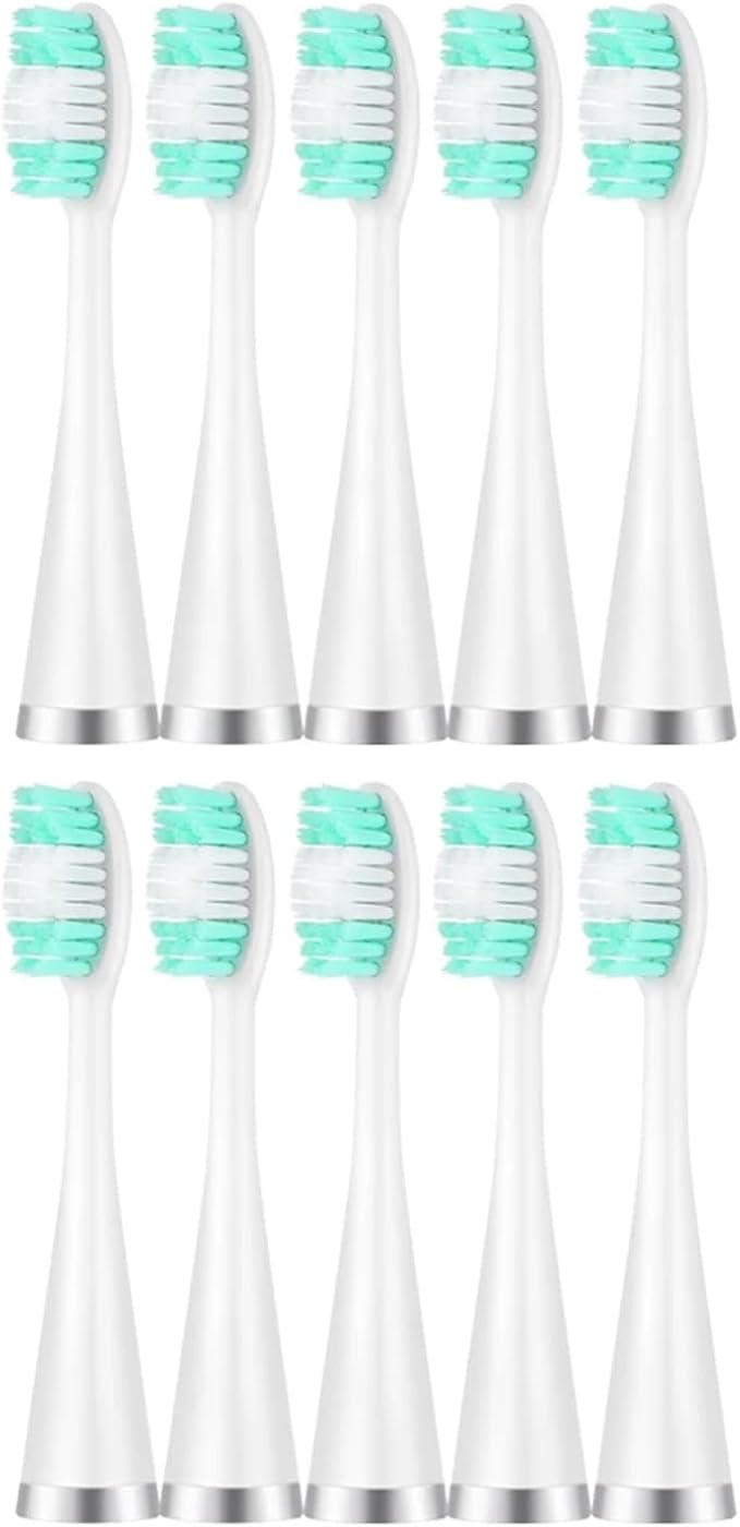 10pcs/lot Ultrasonic Electric Toothbrush Replacement Brush HeadsCompatible for Teeth Cleaning(10pcs White)