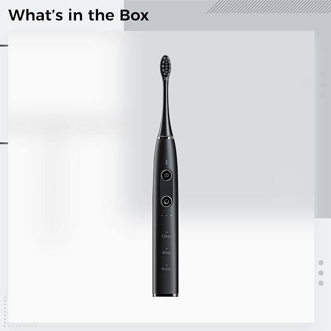 9 Mode Electric Toothbrush with Waterproof &amp Rechargeable Design Black Color Wireless Charging