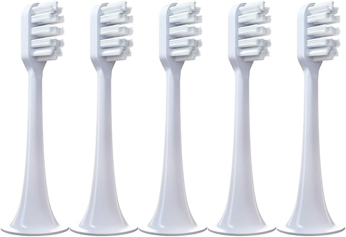 10PCSCompatible for T300/500 Replacement Brush Heads Toothbrush Vacuum Soft Bristle Nozzles(White-Soft)