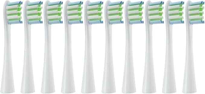 Replacement Brush HeadsCompatible for Oclean X PRO Elite/Flow/F1/One/X/All Series Sonic Electric Toothbrush Dupont Blue Green Soft Bristle(10 White)