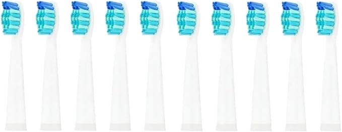 Tooth Brush Head For Seago-507B/908/909/917/610/659/719/910/575/551/548 Electric Toothbrush Deep Clean Dupont Bristle Brush Head(10pcs White)