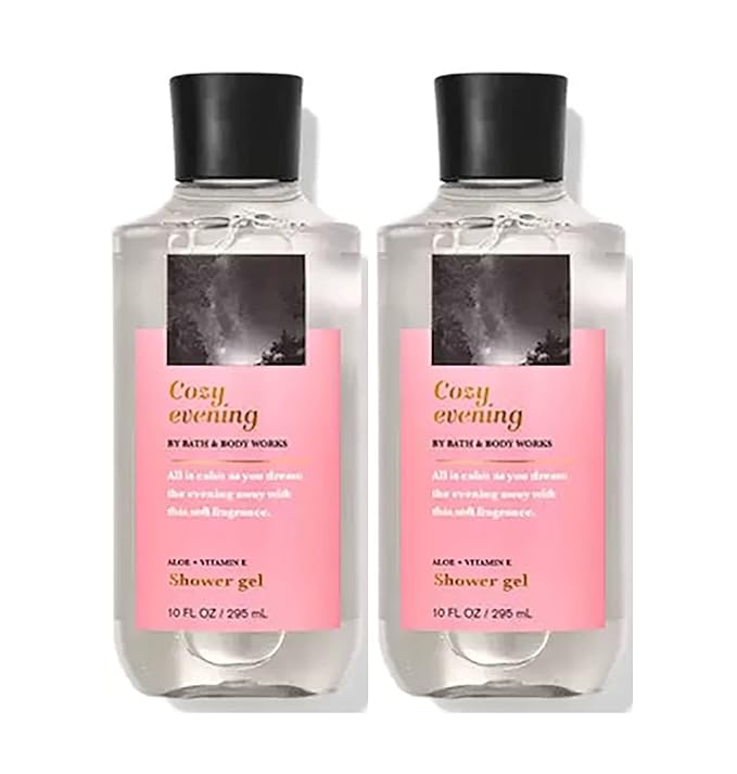 Bath &amp Body Works Cozy Evening Shower Gel Gift Sets 10 Oz 2 Pack (Cozy Evening)